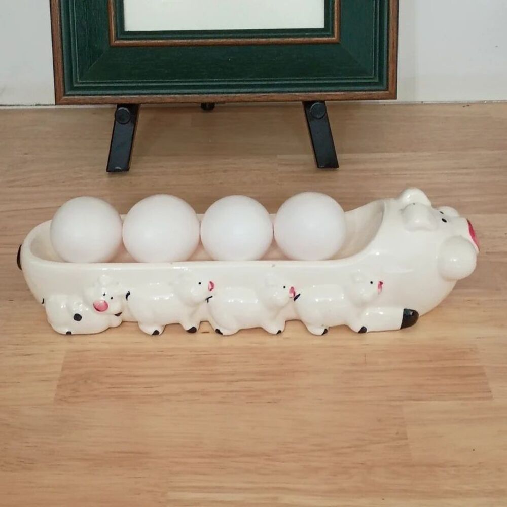 Vintage 1983 Ron Gordon Ceramic Mother Pig & Piglets Cracker Dish Holder